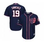 Men's Washington Nationals #19 Anibal Sanchez Replica Navy Blue Alternate 2 Cool Base 2019 World Series Champions Baseball Jersey