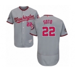 Men's Washington Nationals #22 Juan Soto Grey Road Flex Base Authentic Collection 2019 World Series Champions Baseball Jersey