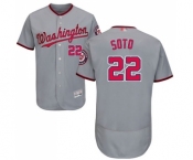 Men's Washington Nationals #22 Juan Soto Grey Road Flex Base Authentic Collection Baseball Jersey