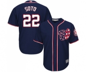 Men's Washington Nationals #22 Juan Soto Replica Navy Blue Alternate 2 Cool Base Baseball Jersey