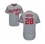 Men's Washington Nationals #28 Jayson Werth Grey Road Flex Base Authentic Collection 2019 World Series Champions Baseball Jersey