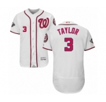 Men's Washington Nationals #3 Michael Taylor White Home Flex Base Authentic Collection 2019 World Series Bound Baseball Jersey