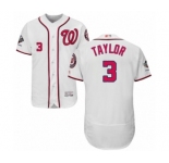Men's Washington Nationals #3 Michael Taylor White Home Flex Base Authentic Collection 2019 World Series Champions Baseball Jersey