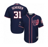 Men's Washington Nationals #31 Max Scherzer Replica Navy Blue Alternate 2 Cool Base 2019 World Series Champions Baseball Jersey