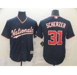 Men's Washington Nationals #31 Max Scherzer Replica Navy Blue Alternate 3 Cool Base Baseball Jersey
