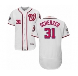 Men's Washington Nationals #31 Max Scherzer White Home Flex Base Authentic Collection 2019 World Series Champions Baseball Jersey
