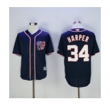 Men's Washington Nationals #34 Bryce Harper Majestic Blue Cool Base Player Jersey