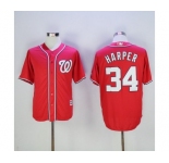 Men's Washington Nationals #34 Bryce Harper Majestic Red Cool Base Player Jersey
