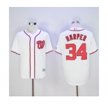 Men's Washington Nationals #34 Bryce Harper Majestic White Cool Base Player Jersey