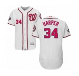 Men's Washington Nationals #34 Bryce Harper White Home Flex Base Authentic Collection 2019 World Series Bound Baseball Jersey