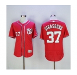 Men's Washington Nationals #37 Stephen Strasburg Majestic Red Flexbase Authentic Collection Player Jersey
