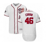 Men's Washington Nationals #46 Patrick Corbin White Home Flex Base Authentic Collection 2019 World Series Bound Baseball Jersey