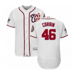 Men's Washington Nationals #46 Patrick Corbin White Home Flex Base Authentic Collection 2019 World Series Champions Baseball Jersey