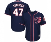 Men's Washington Nationals #47 Howie Kendrick Replica Navy Blue Alternate 2 Cool Base Baseball Jersey
