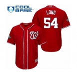 Men's Washington Nationals #54 Kevin Long Replica Red Alternate 1 Cool Base 2019 World Series Bound Baseball Jersey