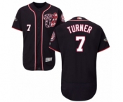 Men's Washington Nationals #7 Trea Turner Navy Blue Alternate Flex Base Authentic Collection 2019 World Series Bound Baseball Jersey