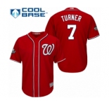 Men's Washington Nationals #7 Trea Turner Replica Red Alternate 1 Cool Base 2019 World Series Bound Baseball Jersey
