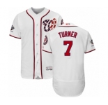 Men's Washington Nationals #7 Trea Turner White Home Flex Base Authentic Collection 2019 World Series Champions Baseball Jersey
