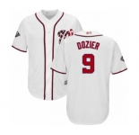 Men's Washington Nationals #9 Brian Dozier Replica White Home Cool Base 2019 World Series Bound Baseball Jersey