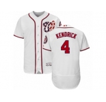 Washington Nationals #4 Howie Kendrick White Flexbase Authentic Collection MLB Jersey