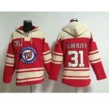 mlb jerseys washington nationals #31 scherzer red[pullover hooded sweatshirt]