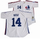 mlb Montreal Expos #14 Rose Throwback White