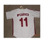 mlb jerseys montreal expos #11 mccarver white[Pinstripe]