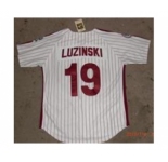 mlb jerseys montreal expos #19 luzinski white[Pinstripe]