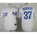mlb jerseys montreal expos #37 rodgers m&n white