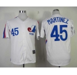 mlb jerseys montreal expos #45 martinez m&n white