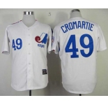 mlb jerseys montreal expos #49 cromartie m&n white