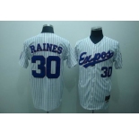 mlb montreal expos #30 raines white(blue strip)