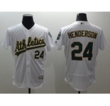 Men Oakland Athletics #24 Rickey Henderson Majestic White Flexbase Authentic Collection Player Jersey