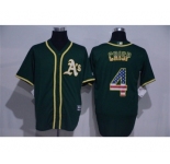 Men Oakland Athletics #4 Coco Crisp Green USA Flag Fashion MLB Jersey