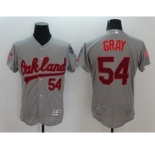 Men Oakland Athletics #54 Sonny Gray Gray Stars & Stripes 2016 Independence Day Flex Base Jersey