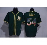 Men Oakland Athletics #54 Sonny Gray Green USA Flag Fashion MLB Jersey