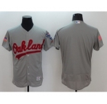 Men Oakland Athletics Blank Majestic Gray 2016 Independence Day Stars & Stripes Flex Base Team Jersey