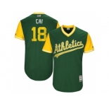 Men's 2017 Little League World Series Athletics #18 Chad Pinder CHI Green Jersey