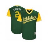 Men's 2017 Little League World Series Athletics #2 Khris Davis Khrush Green Jersey