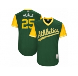 Men's 2017 Little League World Series Athletics #25 Ryon Healy Heals Green Jersey