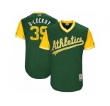 Men's 2017 Little League World Series Athletics #39 Blake Treinen B-Lockay Green Jersey