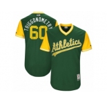 Men's 2017 Little League World Series Athletics #60 Andrew Triggs Triggonometry Green Jersey