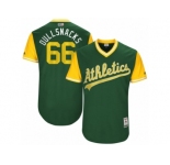 Men's 2017 Little League World Series Athletics #66 Ryan Dull Dullsnacks Green Jersey