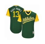 Men's 2017 Little League World Series Athletics Bruce Maxwell #13 Baby Prince Green Jersey
