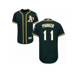 Men's Majestic Oakland Athletics #11 Jarrod Parker Green Flexbase Authentic Collection MLB Jersey