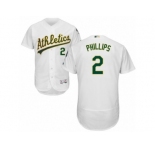 Men's Majestic Oakland Athletics #2 Tony Phillips White Flexbase Authentic Collection MLB Jersey
