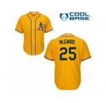 Men's Majestic Oakland Athletics #25 Mark McGwire Authentic Gold Alternate 2 Cool Base MLB Jersey