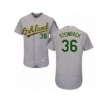Men's Majestic Oakland Athletics #36 Terry Steinbach Grey Flexbase Authentic Collection MLB Jersey