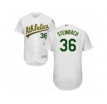 Men's Majestic Oakland Athletics #36 Terry Steinbach White Flexbase Authentic Collection MLB Jersey