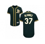 Men's Majestic Oakland Athletics #37 Henderson Alvarez Green Flexbase Authentic Collection MLB Jersey